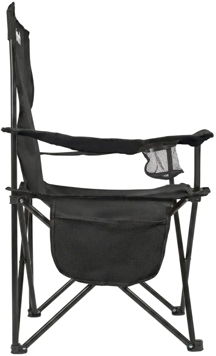 VirtuFit Opvouwbare Camping Stoel met Armsteunen - Zwart - afbeelding 6 van 6