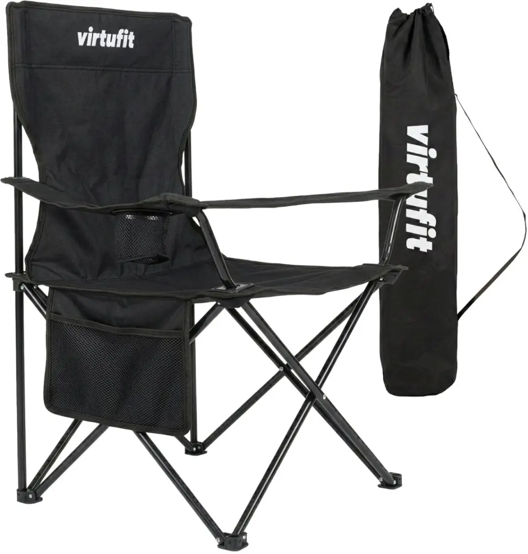 VirtuFit Opvouwbare Camping Stoel met Armsteunen