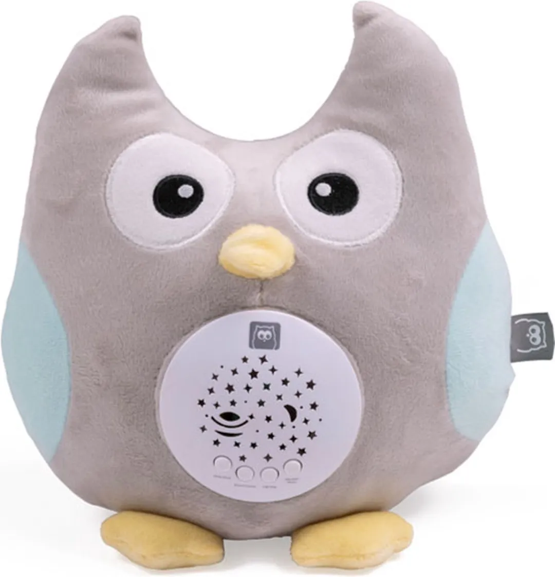 Eurekakids Nachtlamp Uil Projector Muziek - Blauw/Grijs