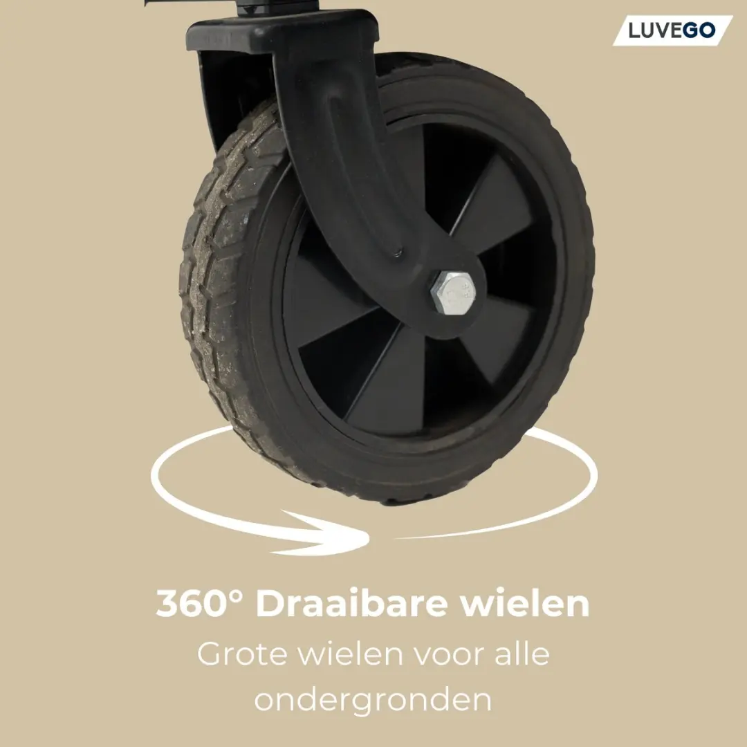 Luvego Opvouwbare Bolderkar - 90L - Tot 80KG - Blauw - afbeelding 5 van 6