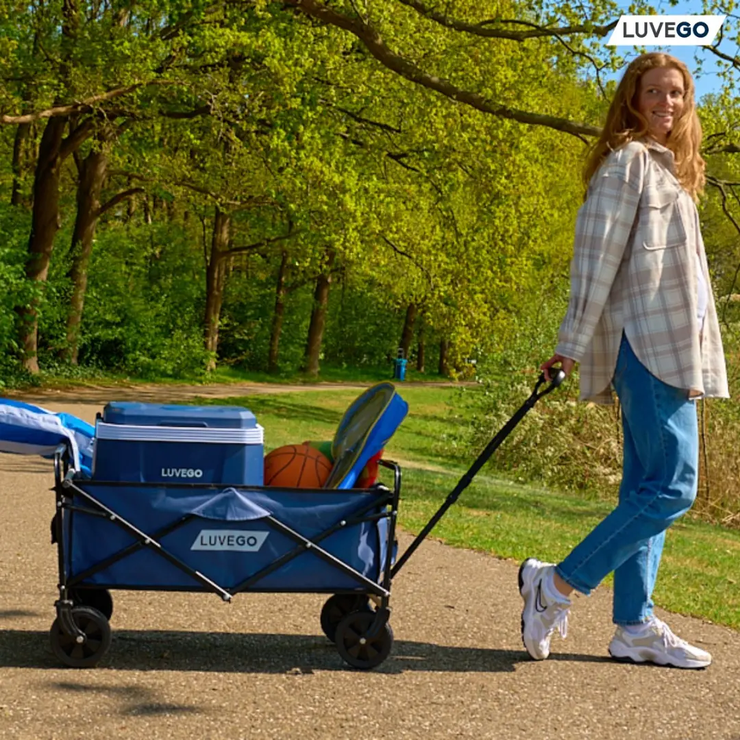 Luvego Opvouwbare Bolderkar - 90L - Tot 80KG - Blauw - afbeelding 6 van 6
