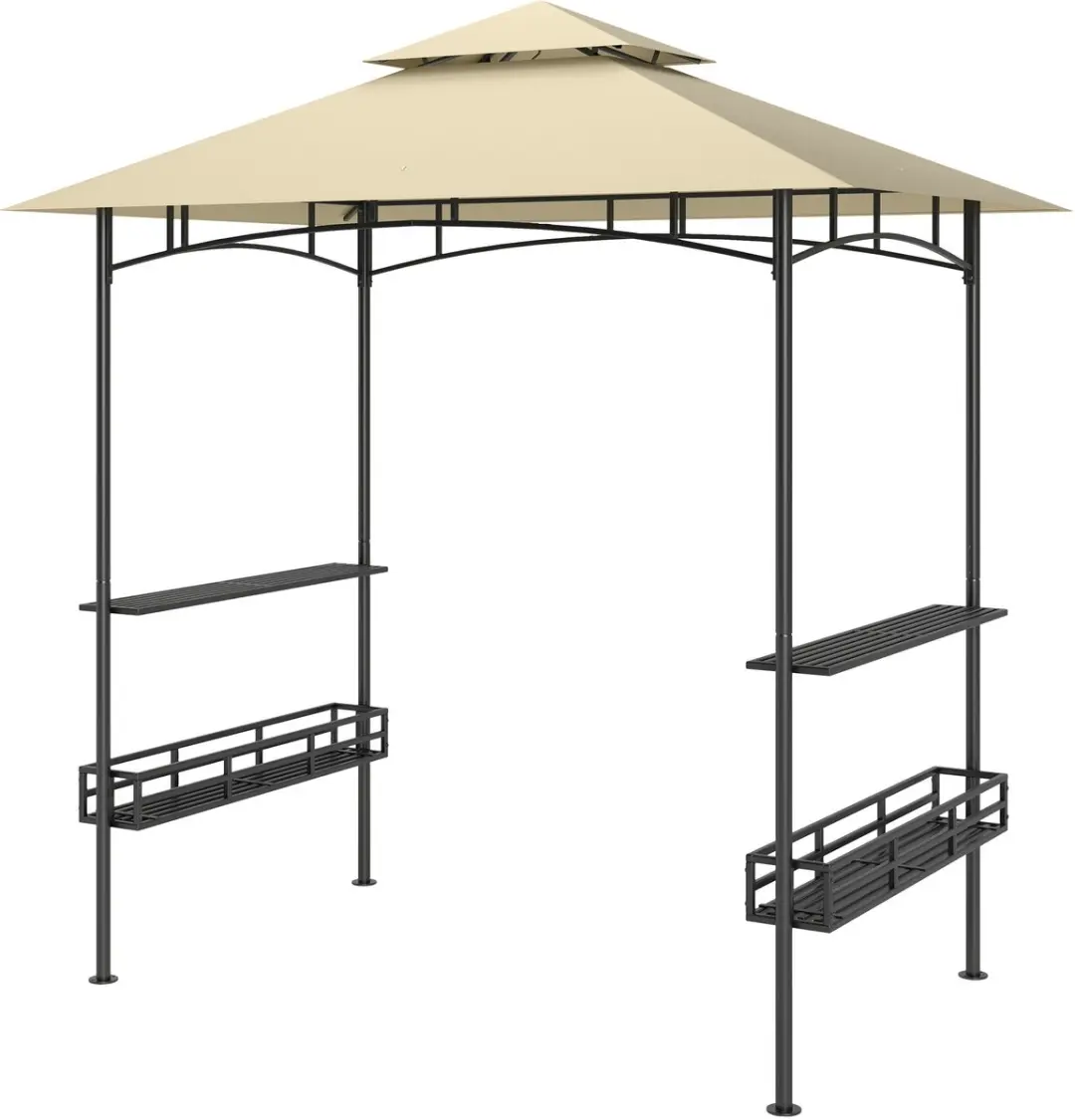 Outsunny Grilltent met 2 Legplanken en Opbergmanden