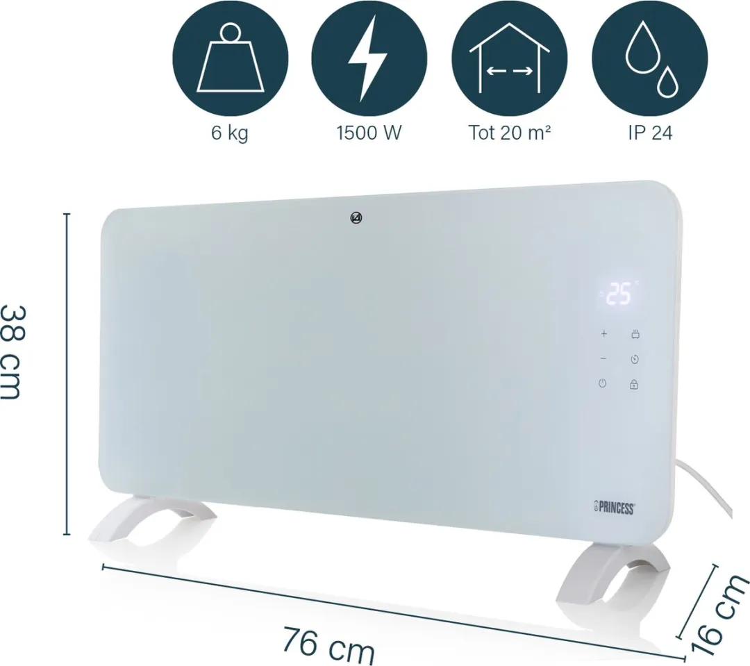 Princess Convectorkachel 348151 1500W - Wit