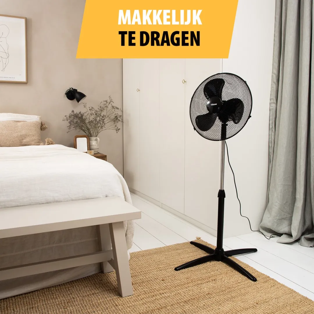 Tristar VE-5756 Statiefventilator 40cm - 45W - 3 Snelheden - Zwart