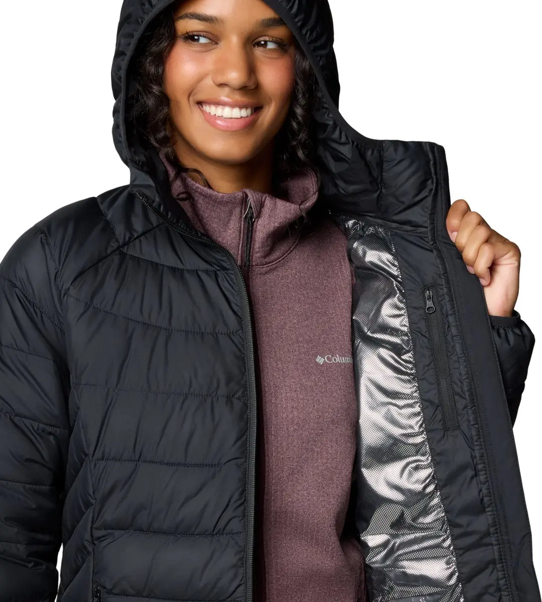 Columbia Powder Lite II Donsjack Dames - Zwart - M - afbeelding 6 van 6