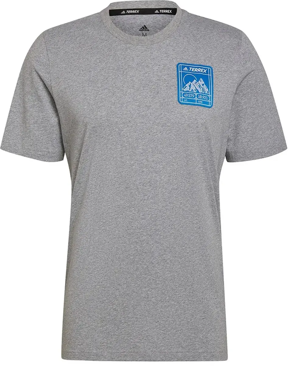 adidas Terrex Patch Mountain Graphic T-shirt - Medium Grey Heather - M - afbeelding 3 van 3