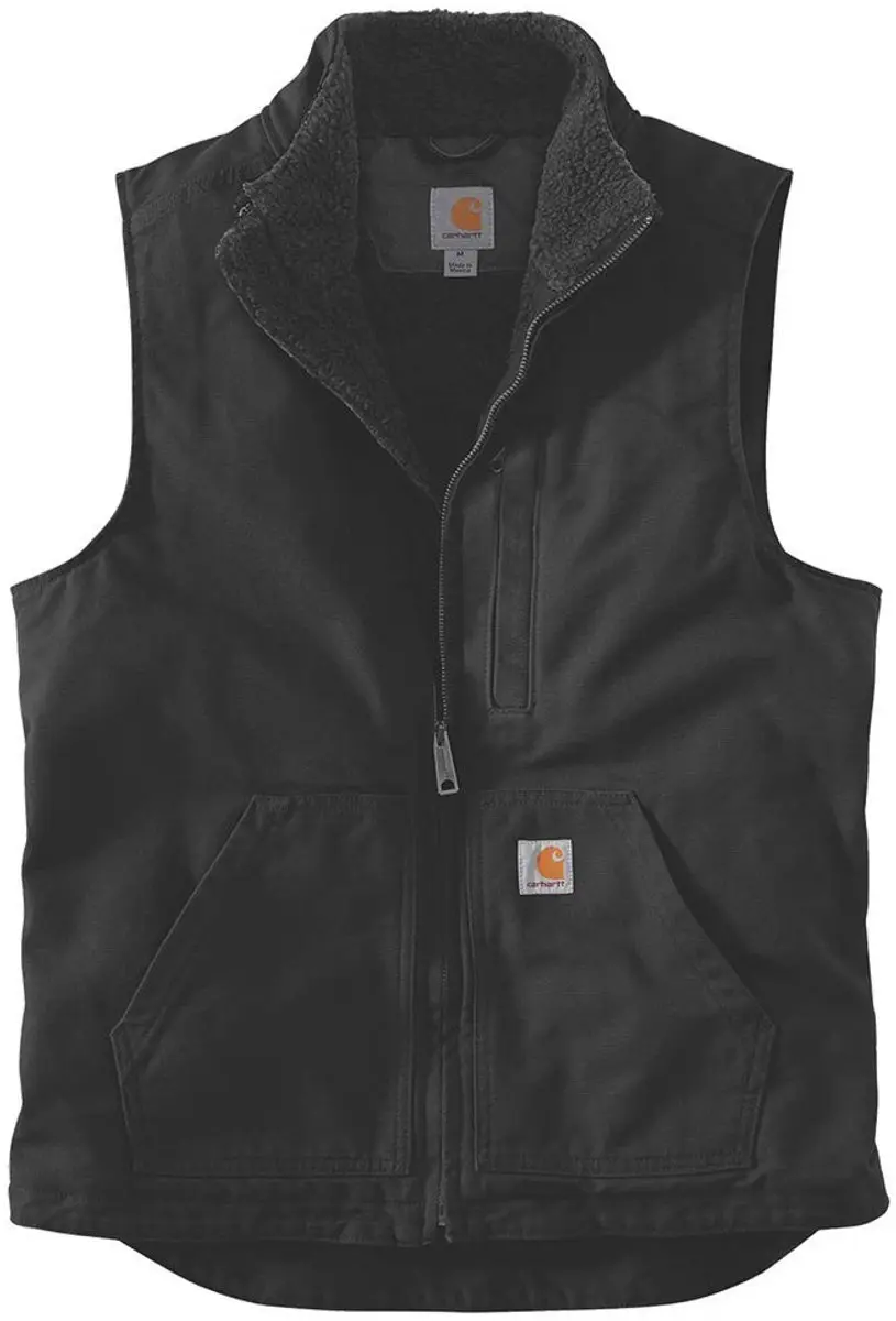 Carhartt Washed Duck Mock-Neck Vest - Zwart - afbeelding 2 van 6