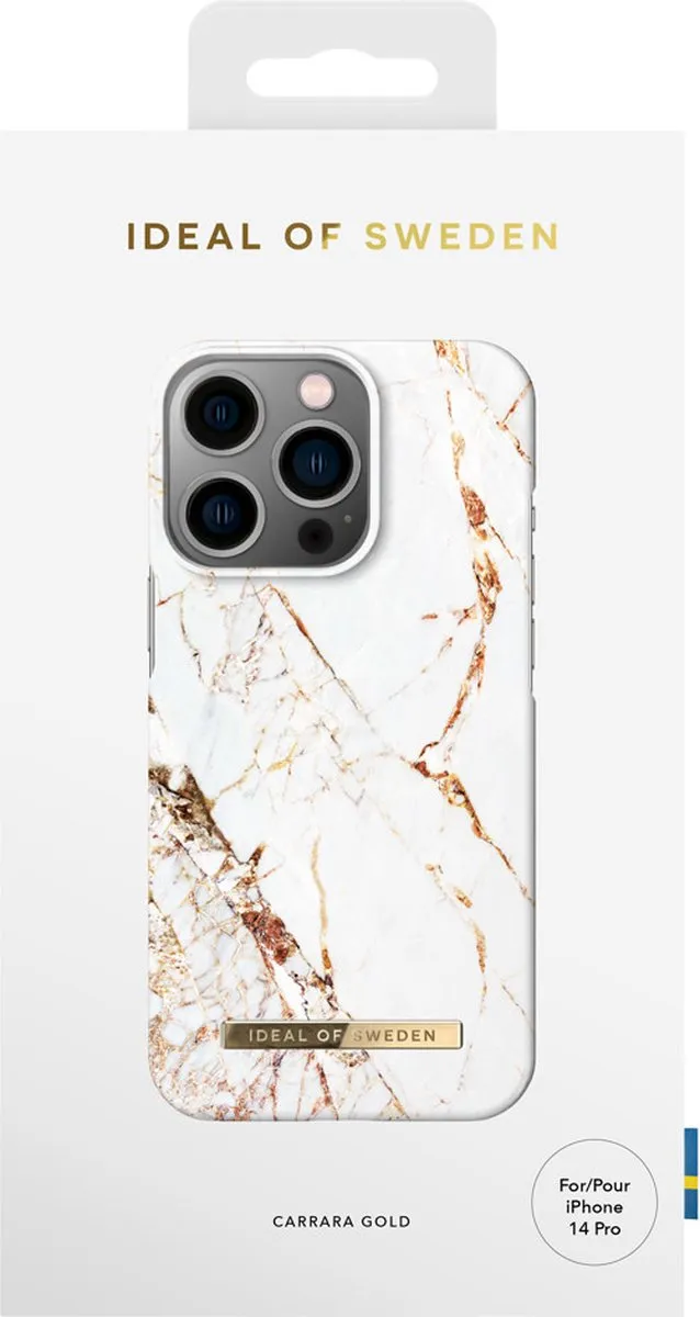 iDeal of Sweden iPhone 14 Pro Hoesje - Carrara Gold - afbeelding 6 van 6