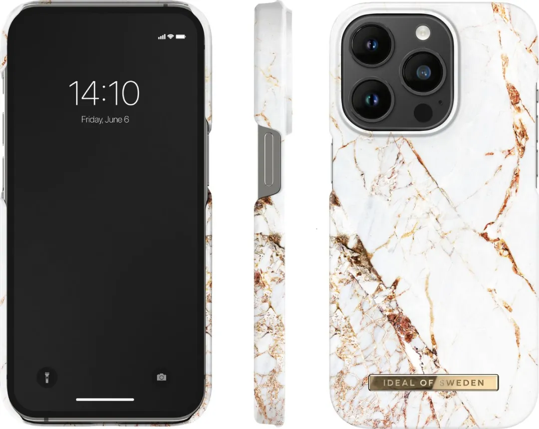iDeal of Sweden iPhone 14 Pro Hoesje - Carrara Gold