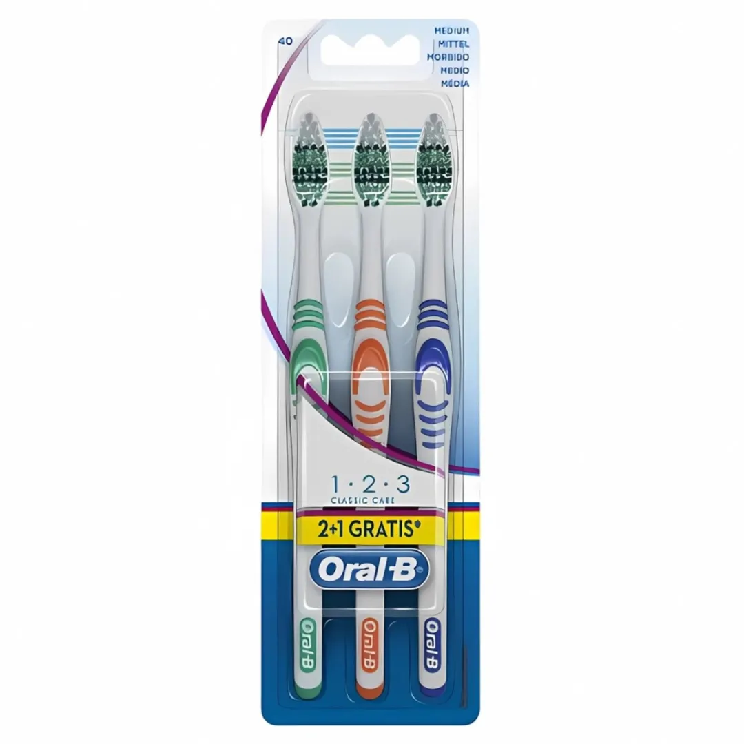 Oral-B Classic 123 Medium Tandenborstels - 3 Stuks