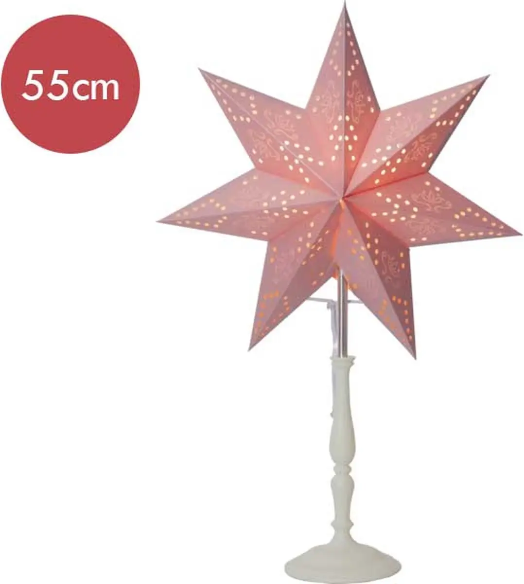 Roze kerstster Romantic met E14 fitting