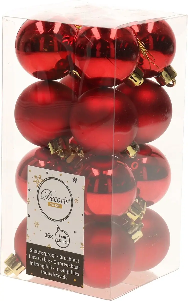 Kerstballen 66x stuks met ster piek