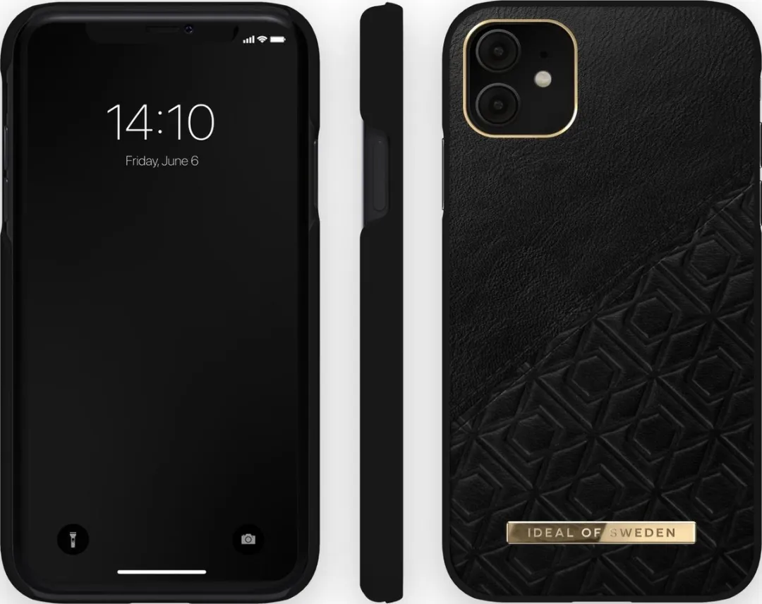 iDeal of Sweden Fashion Case Atelier iPhone 11/XR Embossed Black - afbeelding 3 van 3