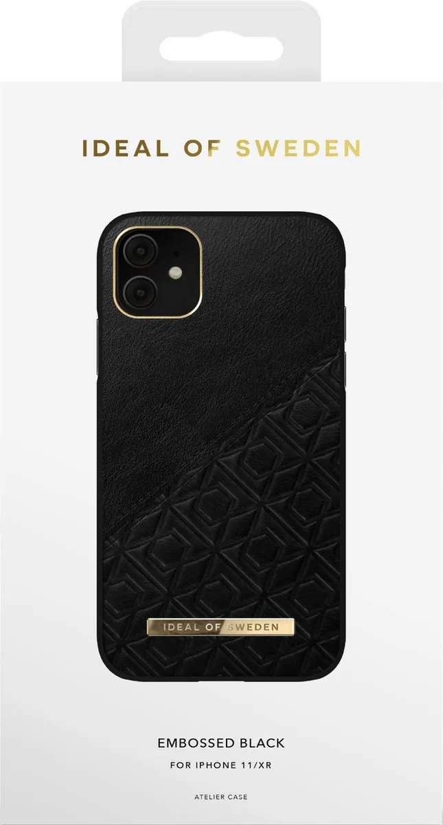 iDeal of Sweden Fashion Case Atelier iPhone 11/XR Embossed Black - afbeelding 2 van 3