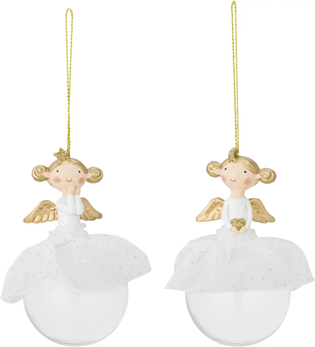 Bloomingville Kerstornament polyresin wit Griselda