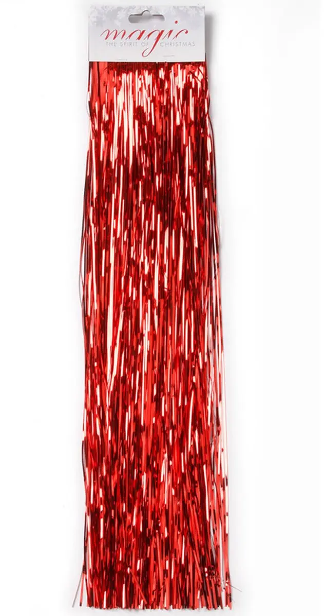 15x zakjes rood lametta engelenhaar 50 cm kerstboomversiering