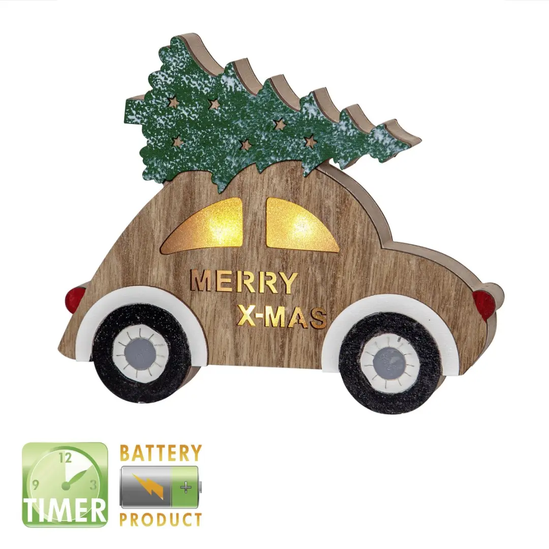 Star Trading Billy Kerstauto 17cm - Warm Wit - afbeelding 6 van 6