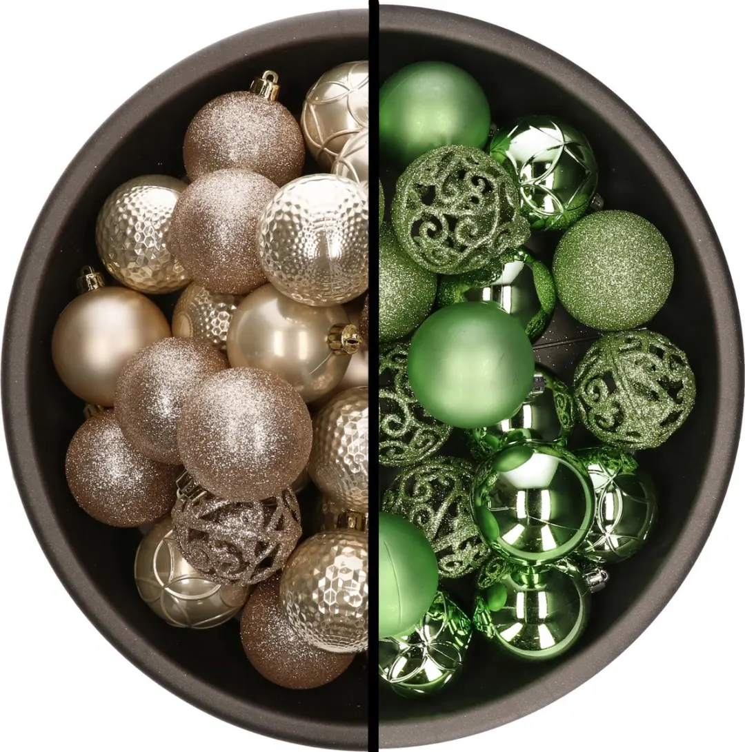 Decoris Kunststof kerstballen 74x stuks