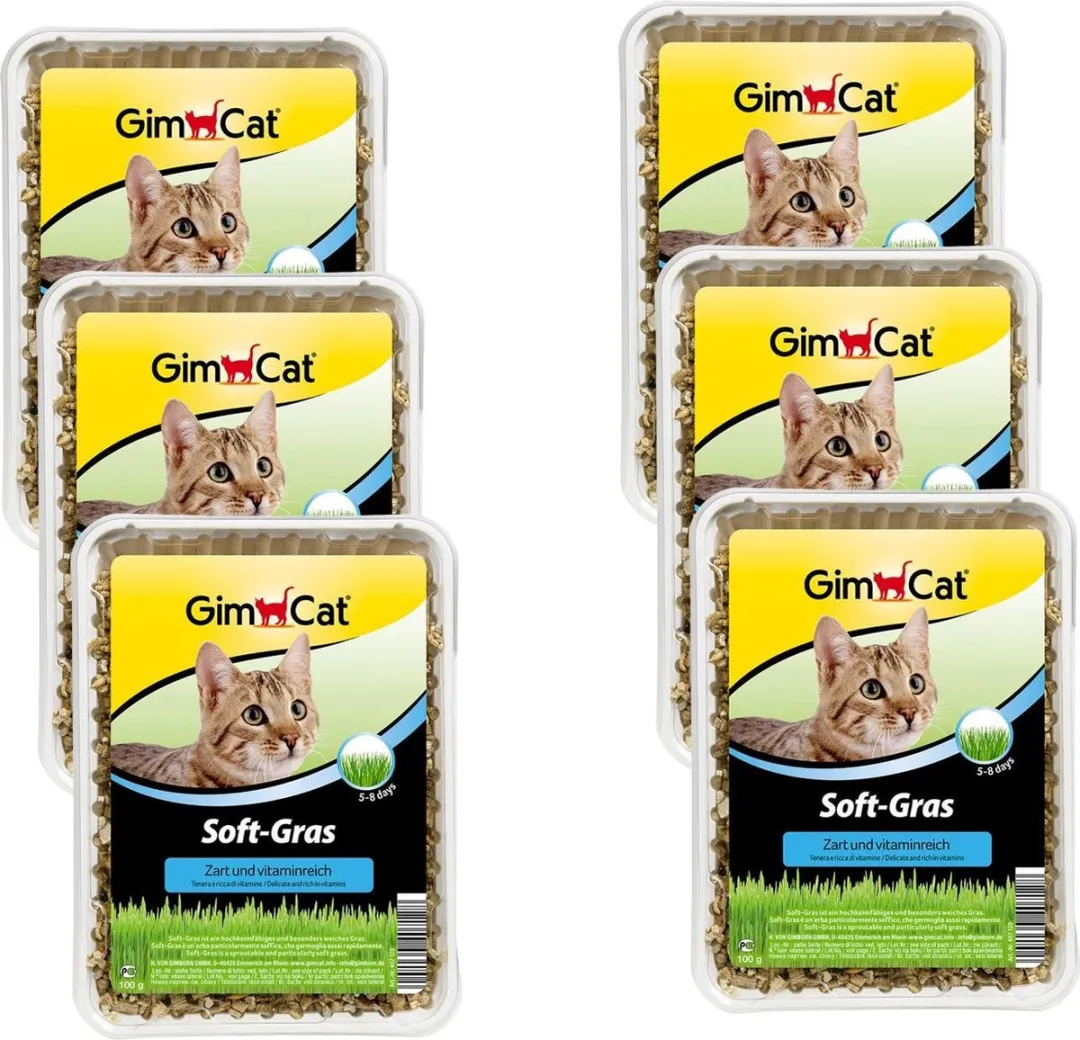 GimCat Soft-Gras Kattensnack - 6x100g