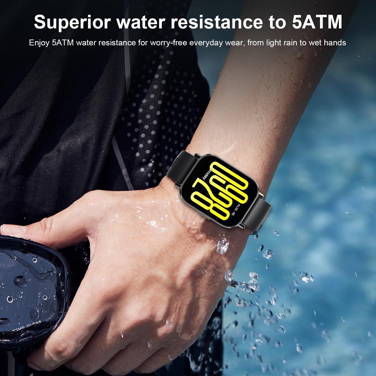 Xiaomi Redmi Watch 5 Active, 2,0" LCD-scherm, 18 dagen Batterijduur, Bluetooth-oproepen, Waterdicht tot 5 ATM, Gezondheidsmonitoring (Hartslag, SPO₂, Slaap), Meer dan 140 Sportmodi, Zwart