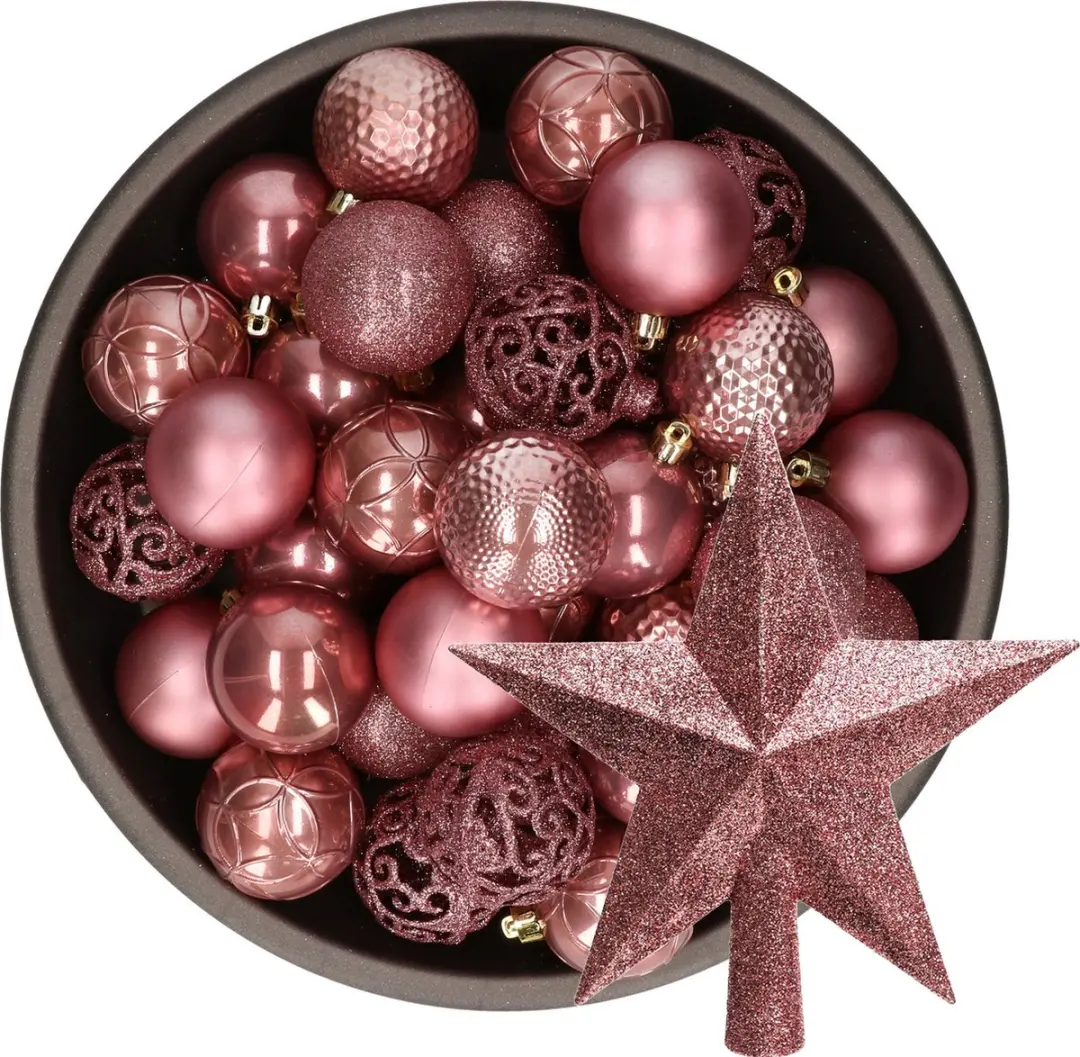 Kerstballen 37x stuks 6 cm