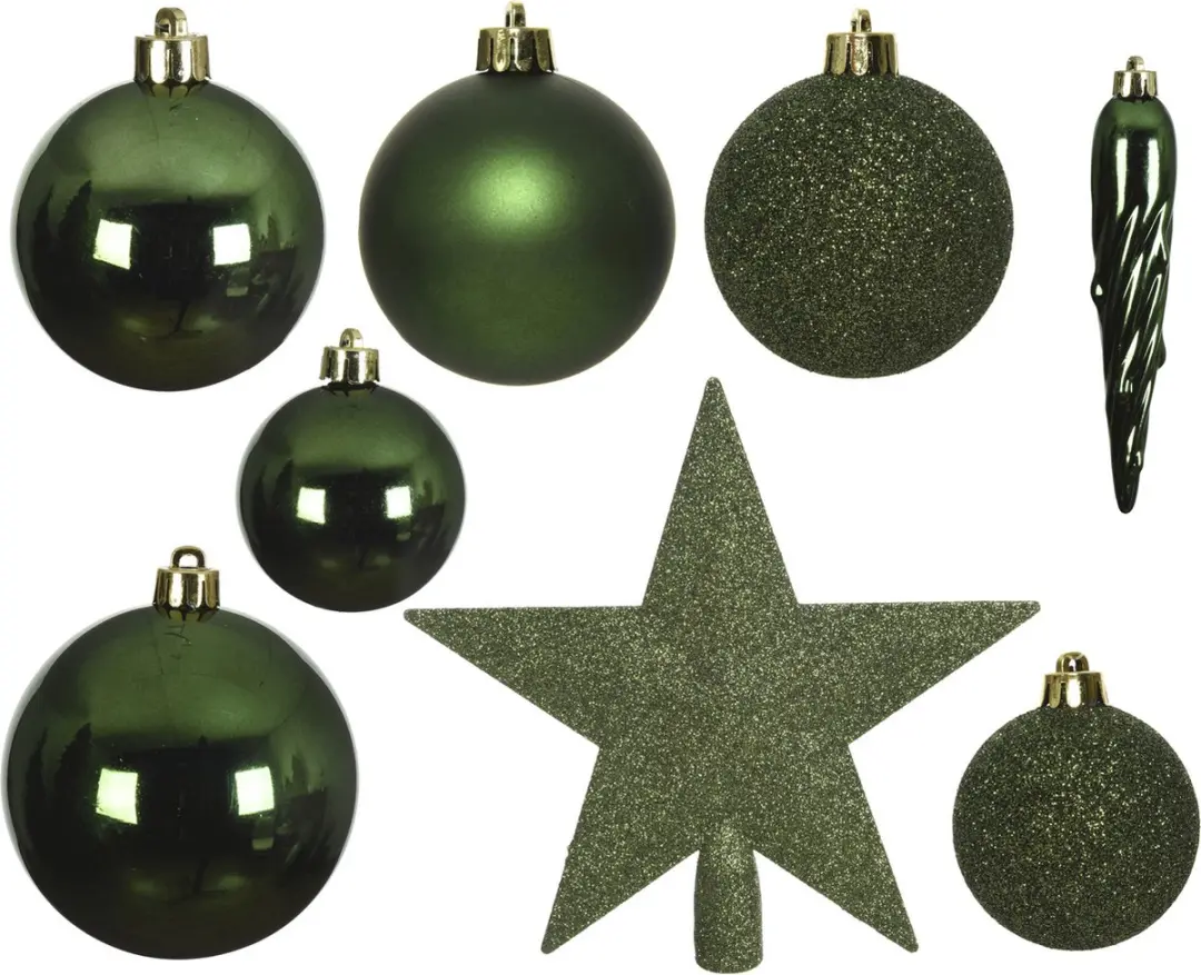 Decoris Kerstballenset - 33 stuks - Kunststof - Ø6cm - afbeelding 6 van 6