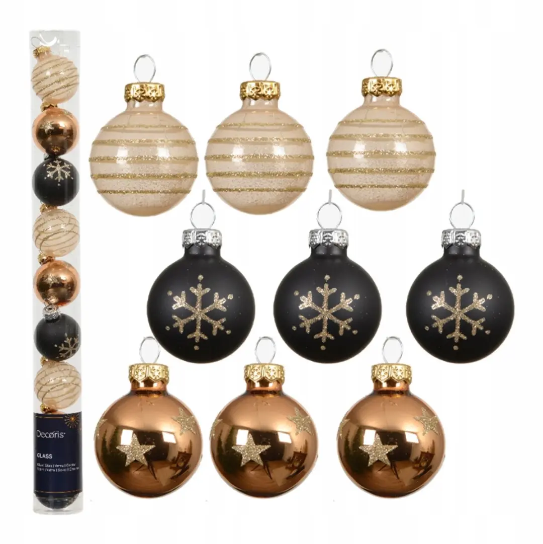 Glazen Kerstballen 3cm MIX 9 Stuks
