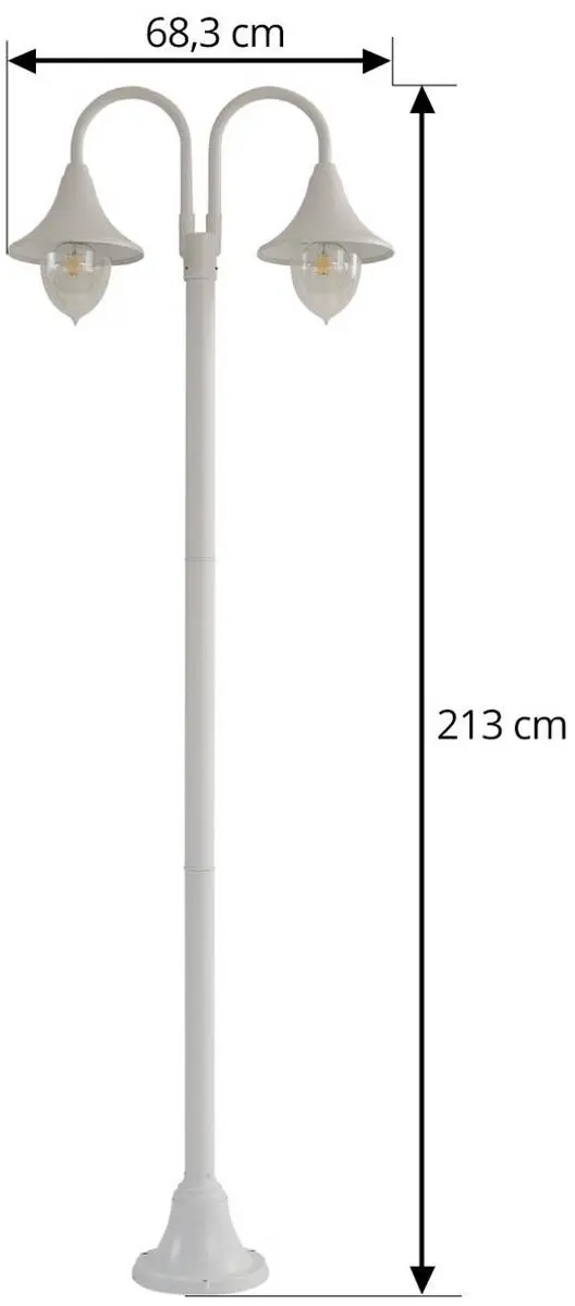 Lindby Madea Buitenlamp Lantaarn 2-lichts E27 - Wit - afbeelding 6 van 6