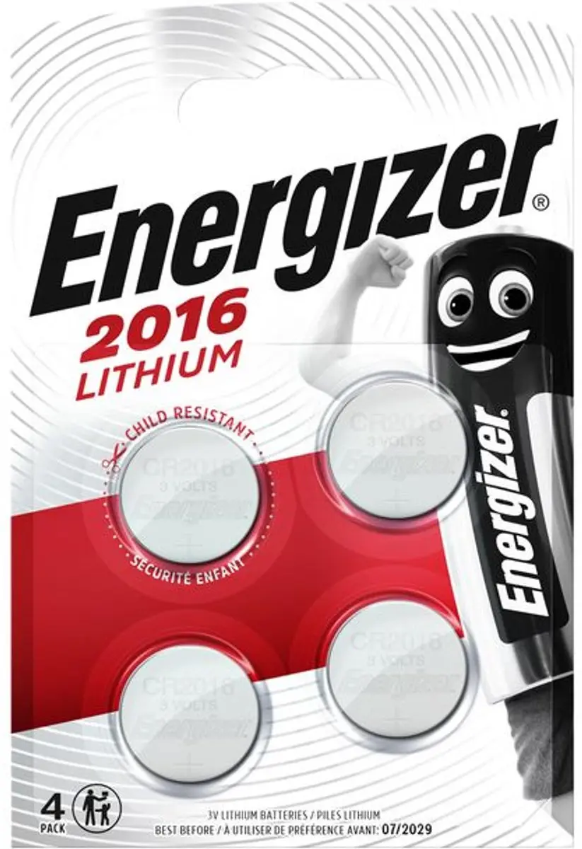 Energizer CR2016 Lithium Knoopcelbatterij 3V - 4x - afbeelding 3 van 6
