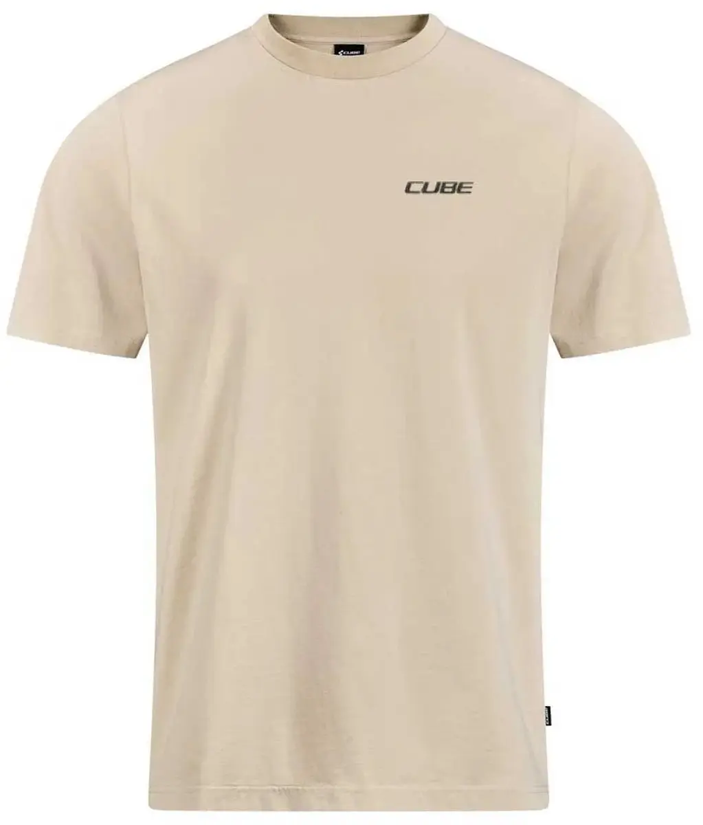 Cube Organic Crank Harder Gty Fit T-shirt Met Korte Mouwen Beige M Man