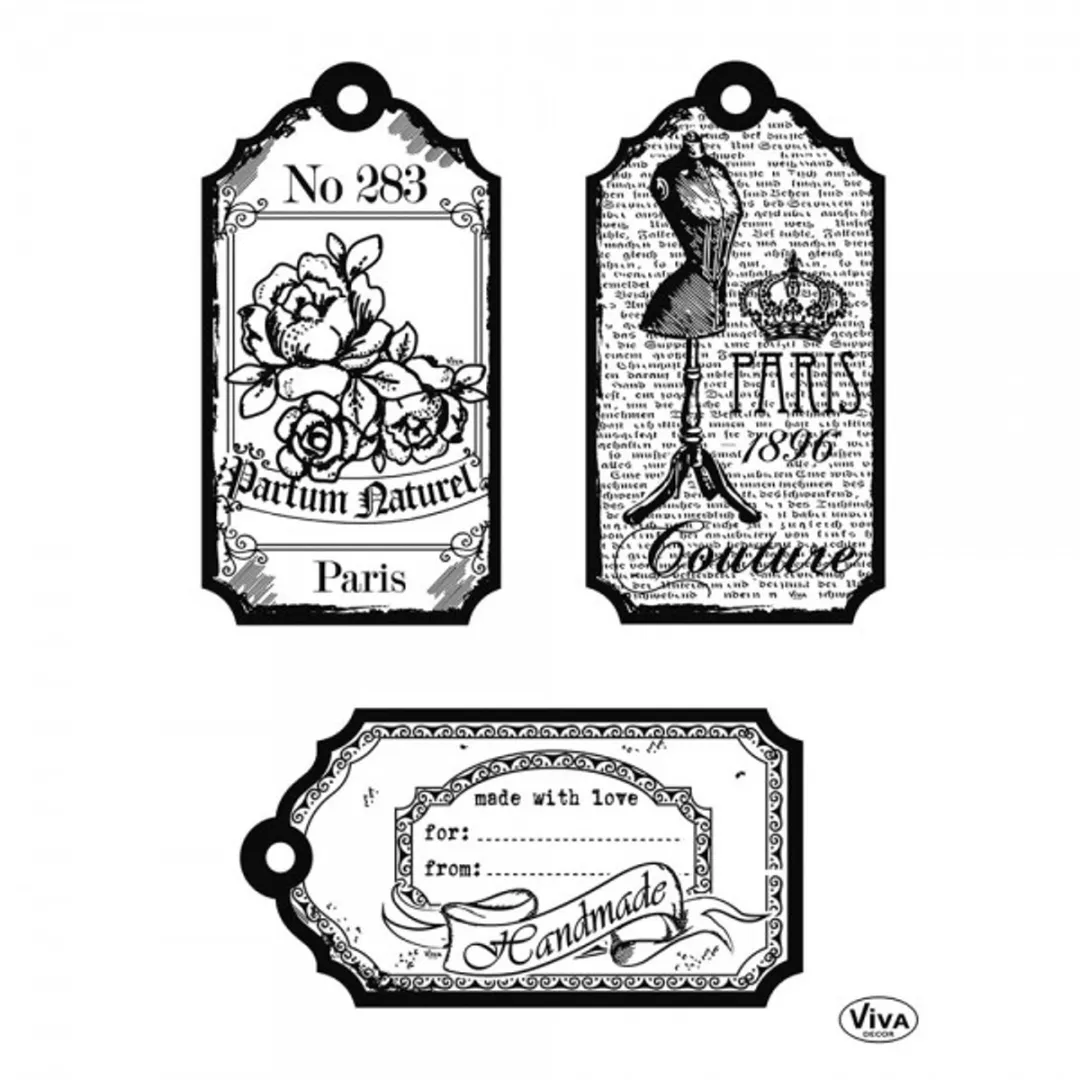 Viva Decor Clear Stamp Tags Paris