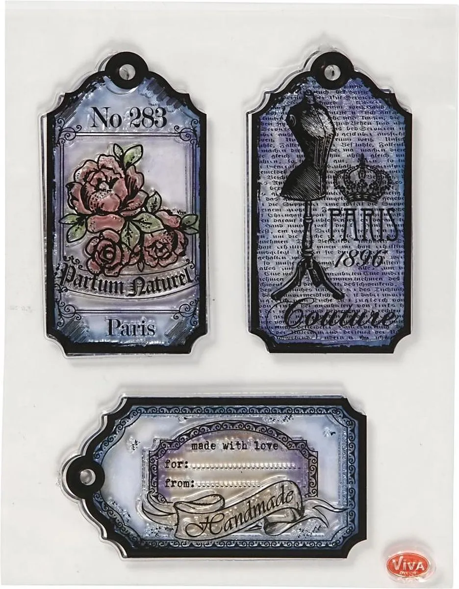 Viva Decor Clear Stamp Tags Paris - Set