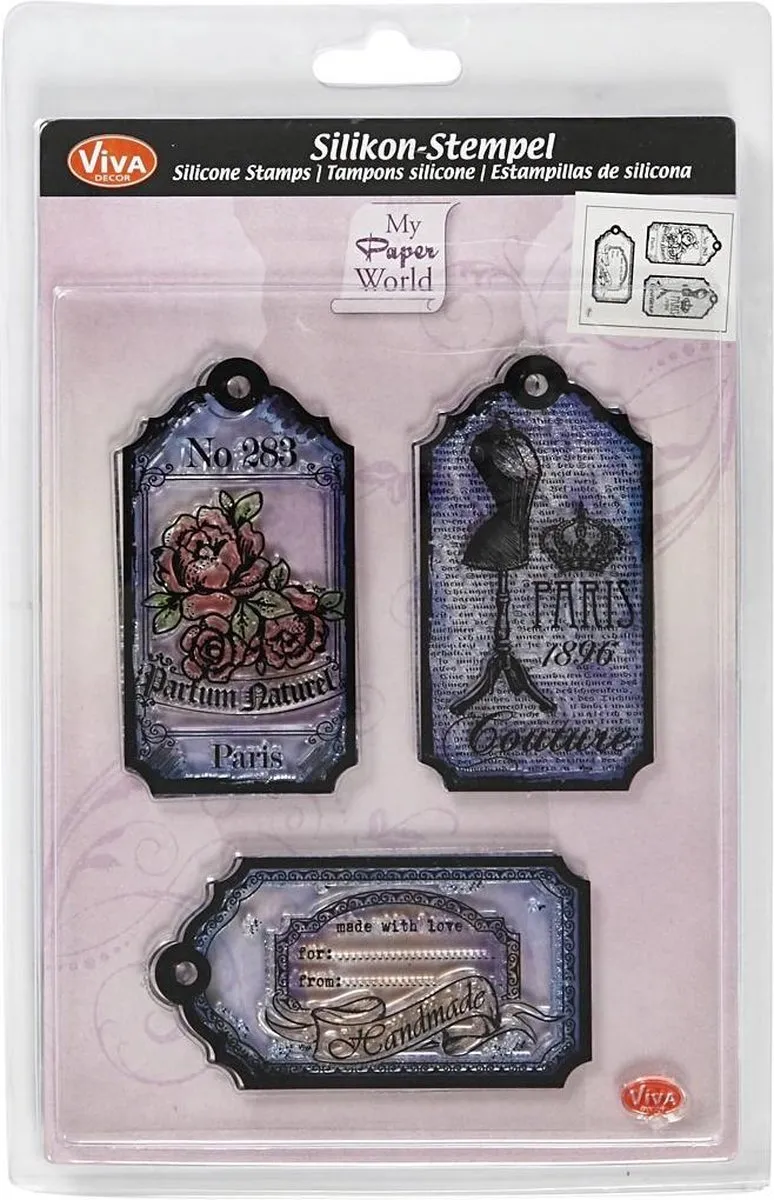Viva Decor Clear Stamp Tags Paris - Set