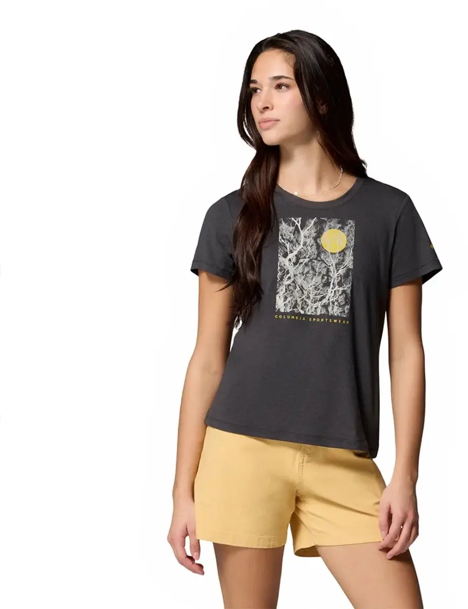 Columbia Parsons Point™ Scoop T-shirt Met Korte Mouwen Grijs M Vrouw