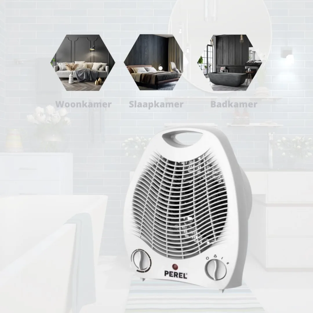Perel Ventilatorkachel 2000W - 2 Warmtestanden - Groen/Wit - afbeelding 6 van 6