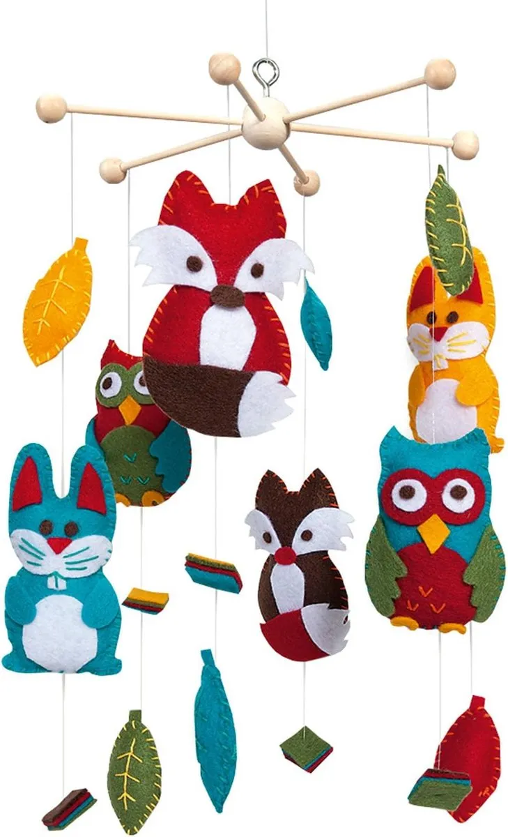 Folia Knutselset Mobiel Bosdieren DIY Vilt