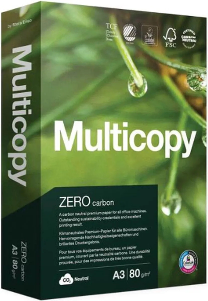 Quantore Multicopy Zero Kopieerpapier A3 80g - 500 Vel - Wit - afbeelding 2 van 2
