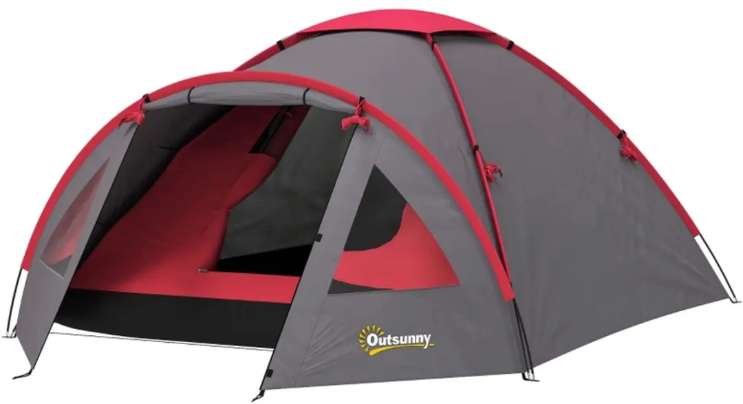 OutSunny 3-Persoons Koepeltent Grijs