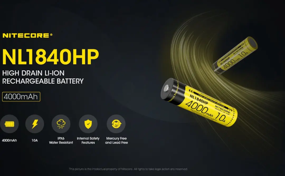 Nitecore NL1840HP 18650 Accu - 4000mAh - afbeelding 3 van 6