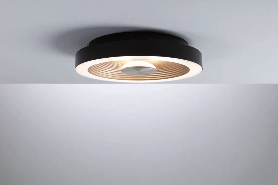 Paulmann Volea LED Plafondlamp IP44 32cm - Zwart/Goud - afbeelding 6 van 6