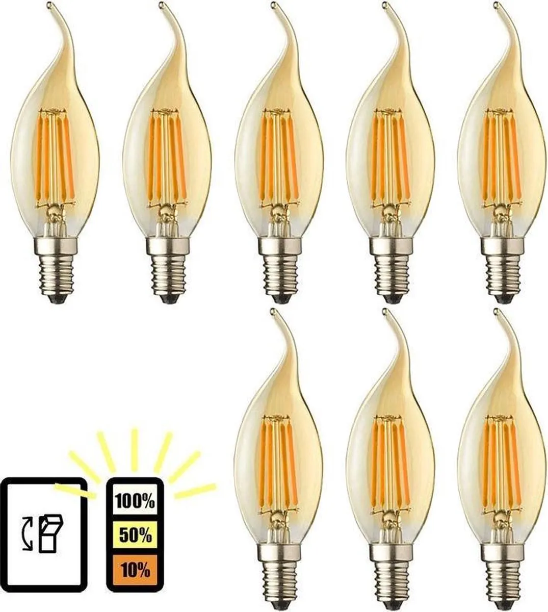 Lybardo E14 LED Kaarslamp 8-pack
