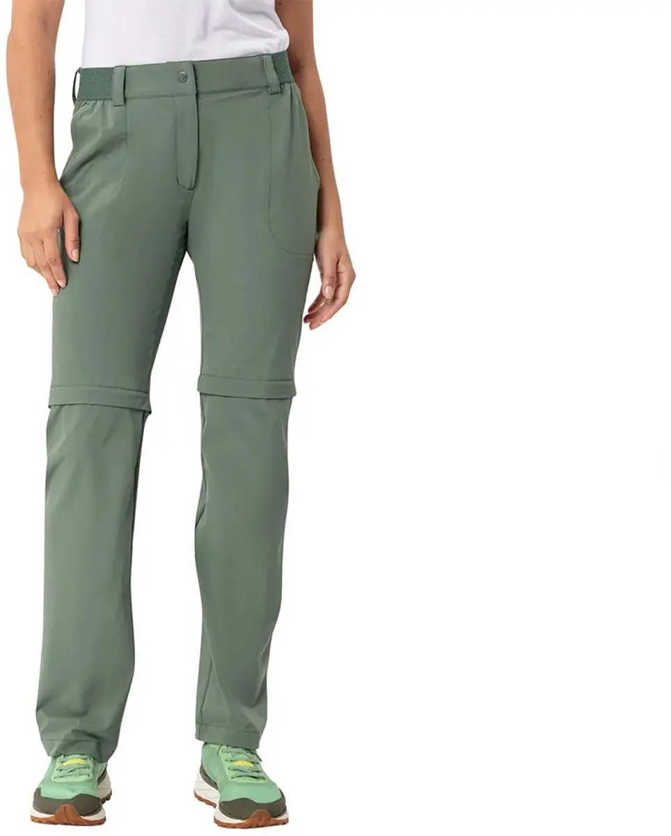 Vaude Farley Stretch Zip Off Ii Broek Groen 36 / Short Vrouw