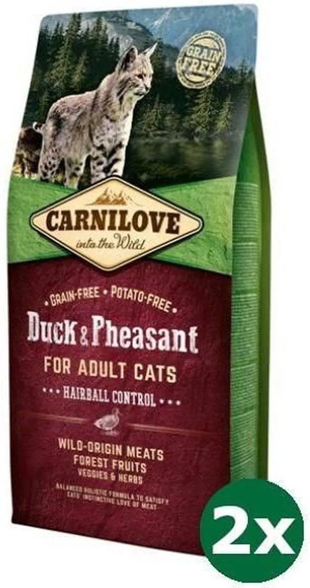 Carnilove Duck/Pheasant Kattenvoer 2x2kg