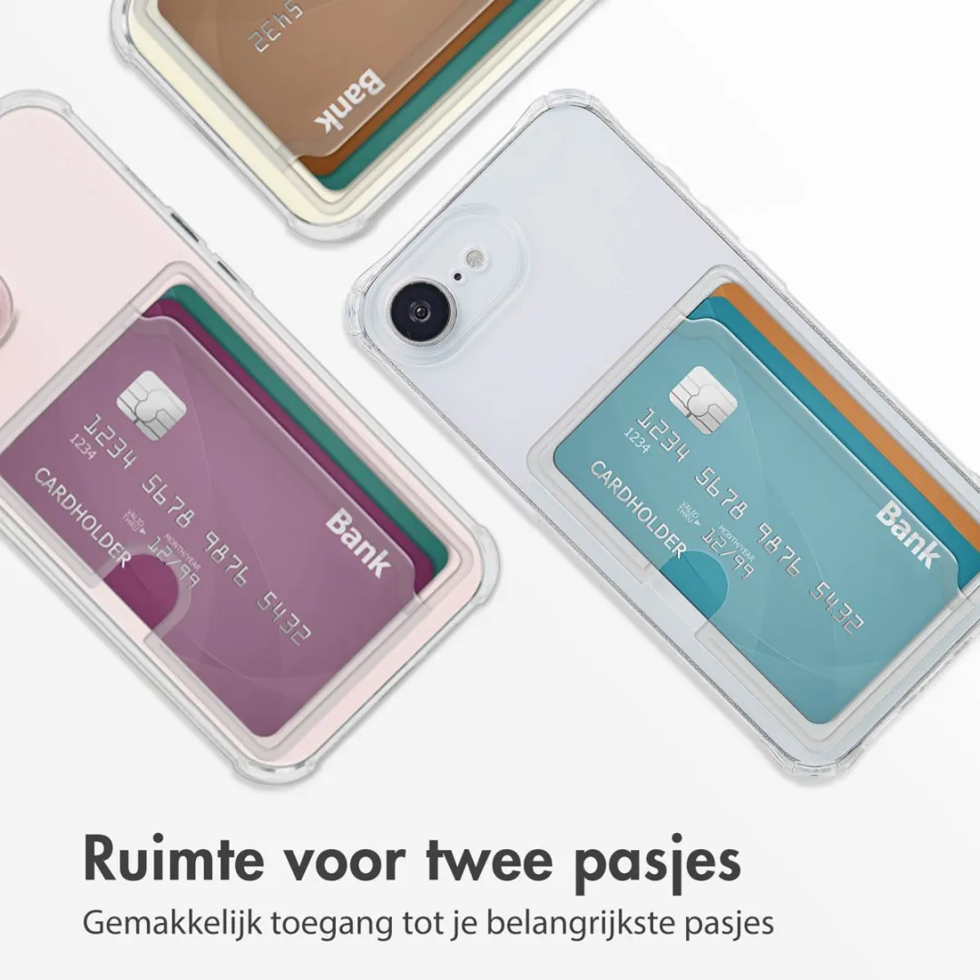 Imoshion Hoesje iPhone 16e - Pasjeshouder 2 Stuks - Transparant