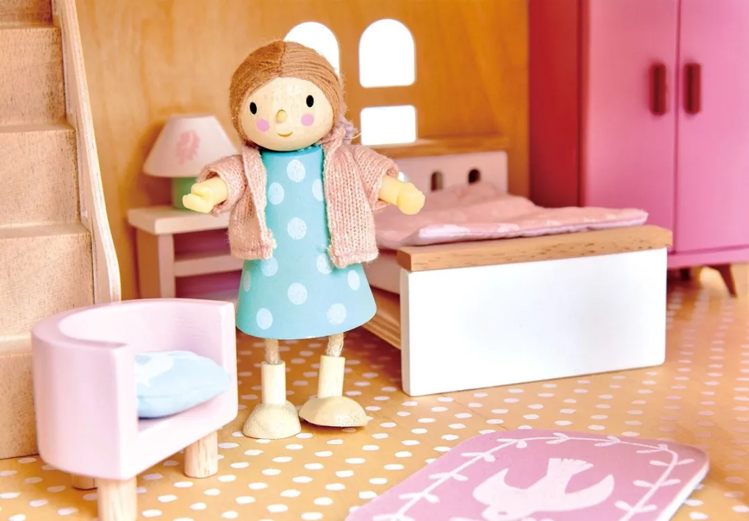 Tender Leaf Toys Poppenhuis Slaapkamer - Zalmroze