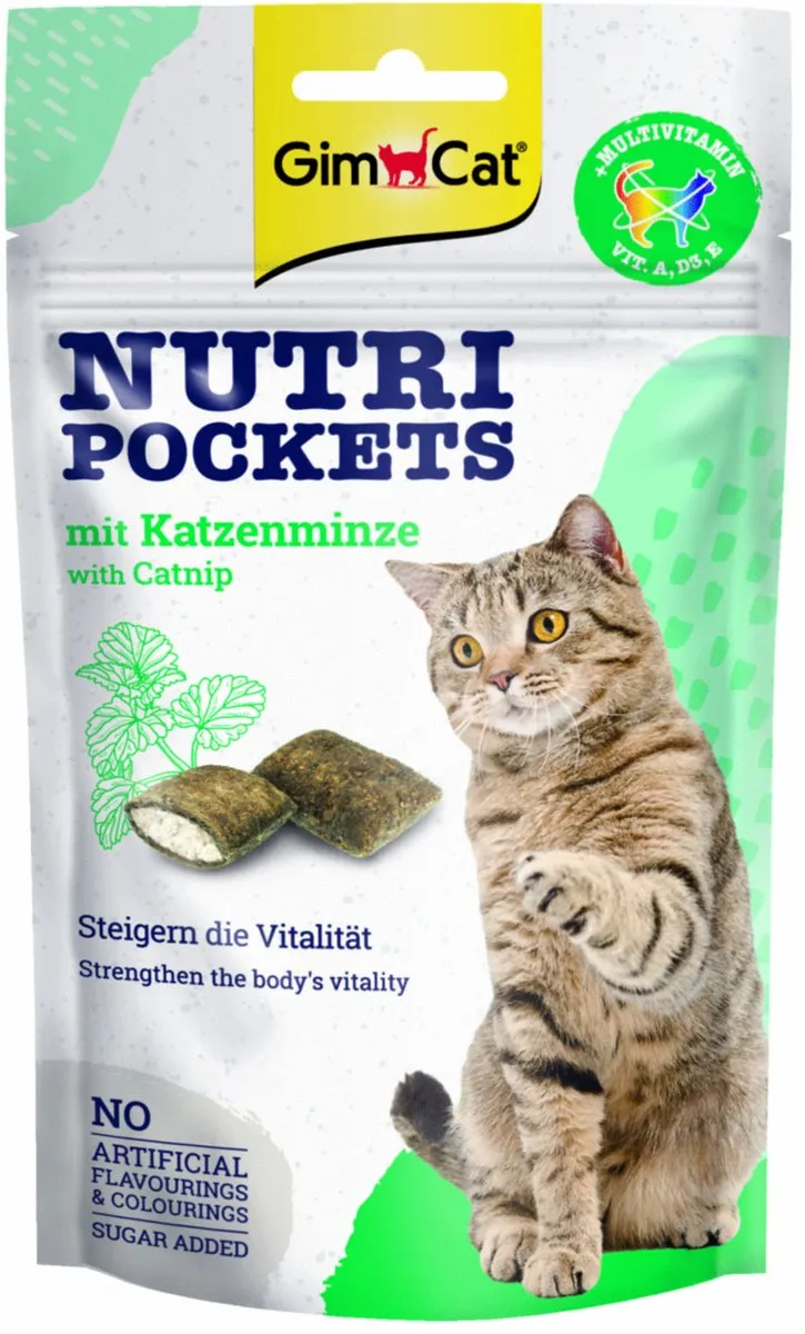 GimCat Nutri Pockets Kattenkruid Snack 60g