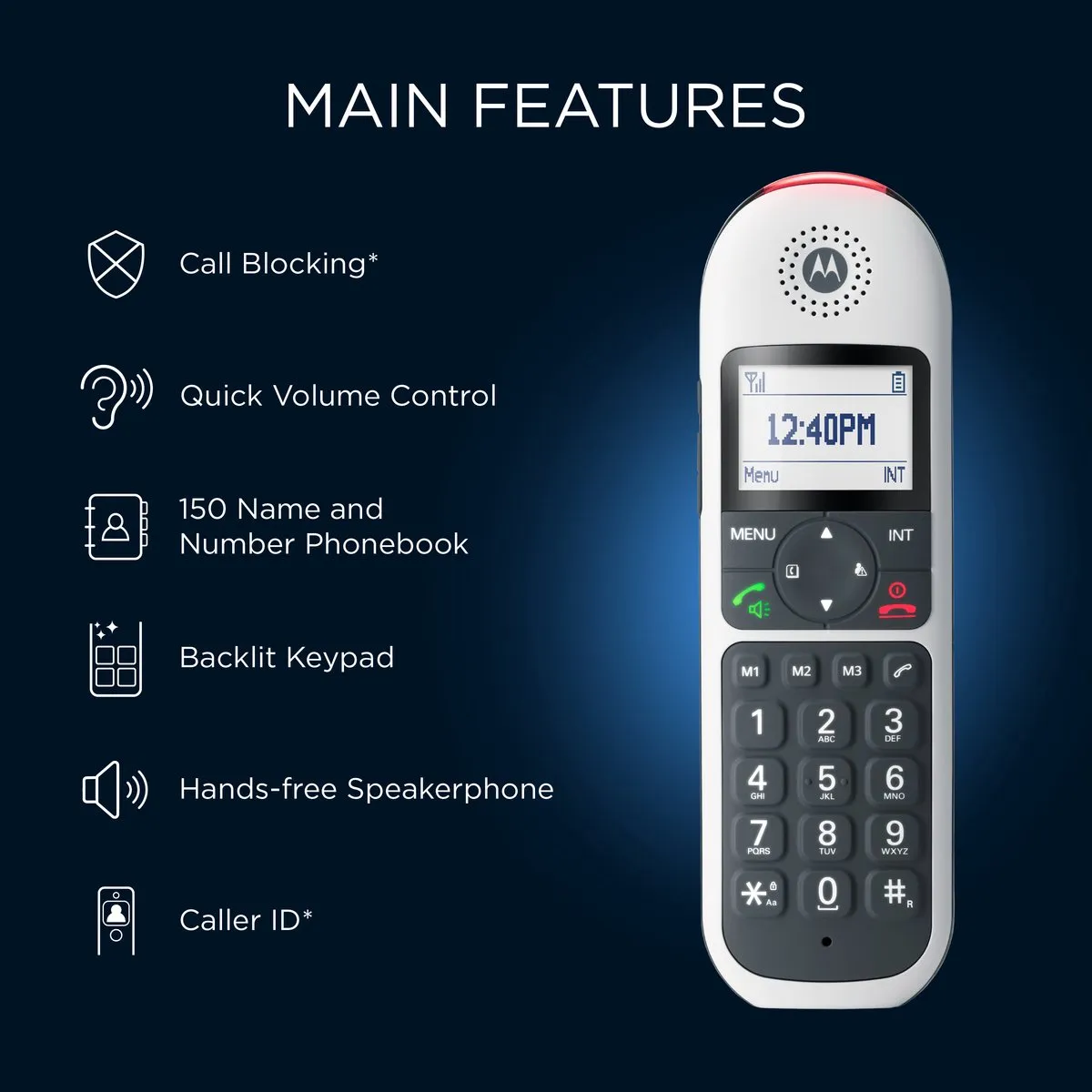 Motorola CD5001 Vaste Telefoon - 1 Handset - 750mAh - Wit