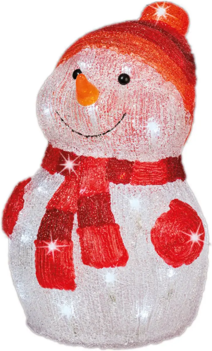 Kerstverlichting Led figuren voor buiten sneeuwpop 25 x 25 x 35 cm met 40 lampje