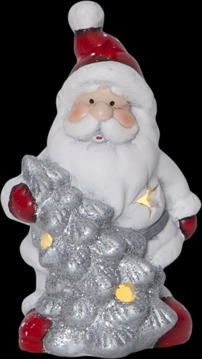 Verlichte Kerstman met boom