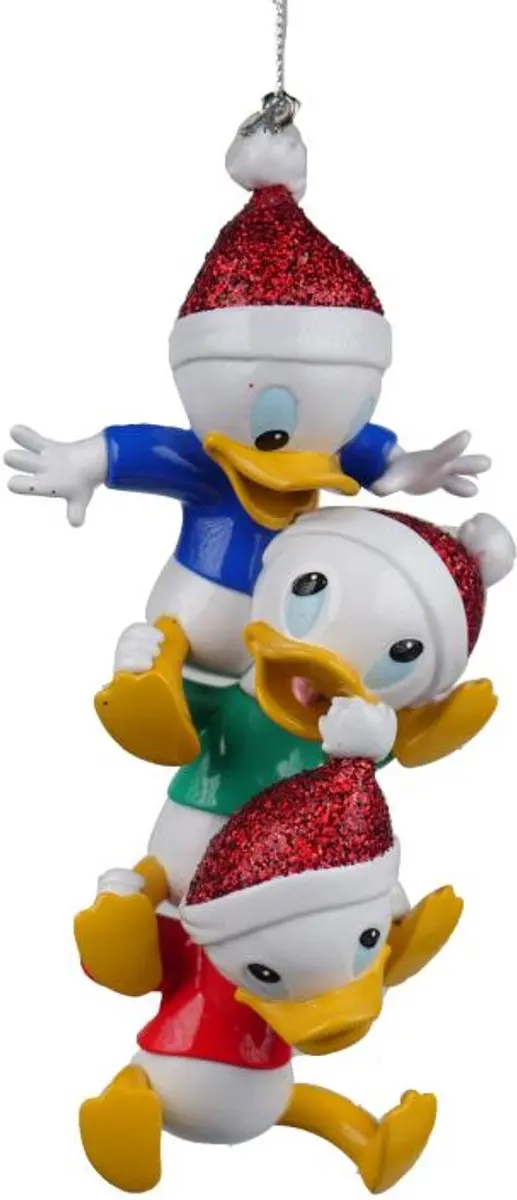 Kwik, Kwek en Kwak kersthanger resin 12cm